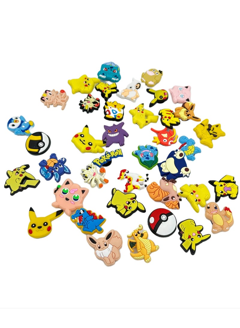 بوكيمون Jibbitz لتزيين الأحذية Charms Crocs شبشب وسوار معصم صغير بحلية صغيرة للرجال والنساء والأطفال 41 قطعة - Image 1