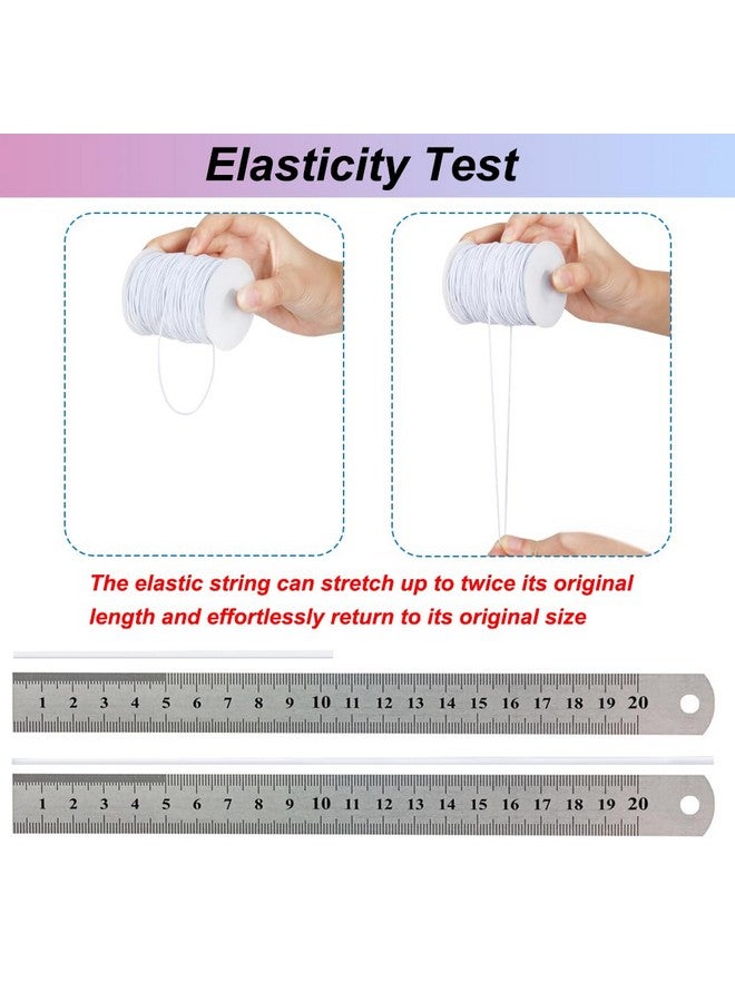 تين ويل سلسلة مرنة بيضاء 328 قدم 1 مللي متر سوار قابل للتمدد سلسلة حبة الحبل للأساور والقلائد صنع المجوهرات الخرز المهر والحرف اليدوية - Image 3