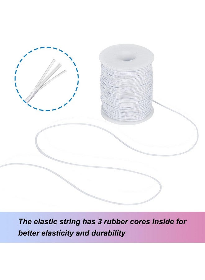 تين ويل سلسلة مرنة بيضاء 328 قدم 1 مللي متر سوار قابل للتمدد سلسلة حبة الحبل للأساور والقلائد صنع المجوهرات الخرز المهر والحرف اليدوية - Image 2