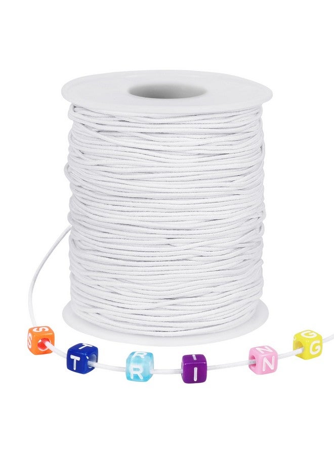 تين ويل سلسلة مرنة بيضاء 328 قدم 1 مللي متر سوار قابل للتمدد سلسلة حبة الحبل للأساور والقلائد صنع المجوهرات الخرز المهر والحرف اليدوية - Image 1