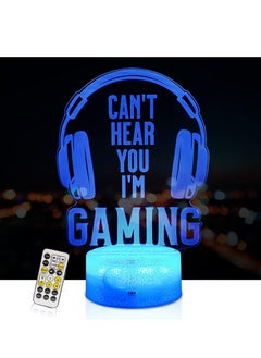 Joshberg I'm Gaming Night Light 3D Illusion Lamp with 7 Color Changing Touch and Remote Gamer Gifts Gaming Room Decor  - Image 1