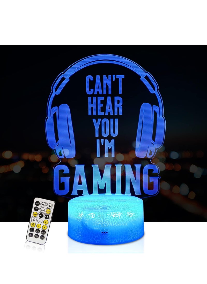 Joshberg I'm Gaming Night Light 3D Illusion Lamp with 7 Color Changing Touch and Remote Gamer Gifts Gaming Room Decor  - Image 1