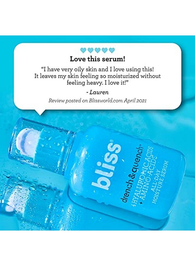 BLISS Drench & Quench Hyaluronic Acid Serum | 4 Hyaluronic Acids Amino Acids For All Day Moisture | Clean | Crueltyfree | Paraben Free | Vegan | 1.0 Oz - Image 5