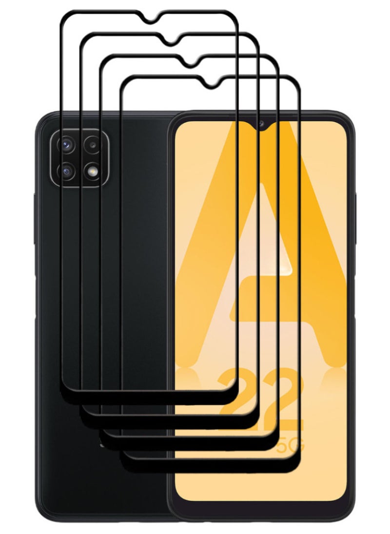 ACLIX 4 Pieces Antistatic ESD Dustproof Premium Quality High Definition Tempered Glass Screen Protector Designed For Samsung Galaxy A22 5G - Image 1