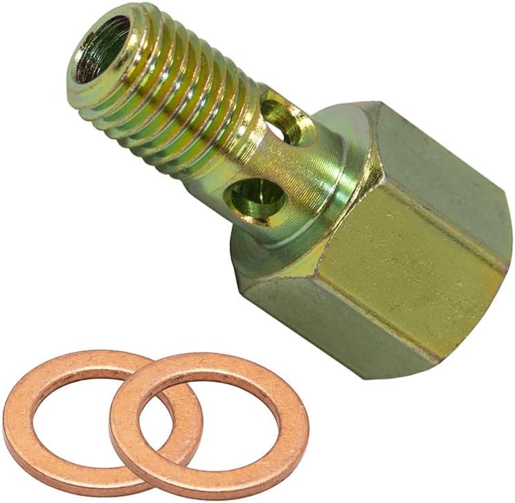 GlowShift Fuel Pressure Banjo Bolt Sensor Thread Adapter for Dodge Ram 2500 3500 Cummins Diesel - Image 1