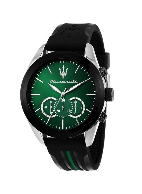 Men’s Traguardo Analog Green Dial Black Polyurethane Watch R8871612043 - 45mm