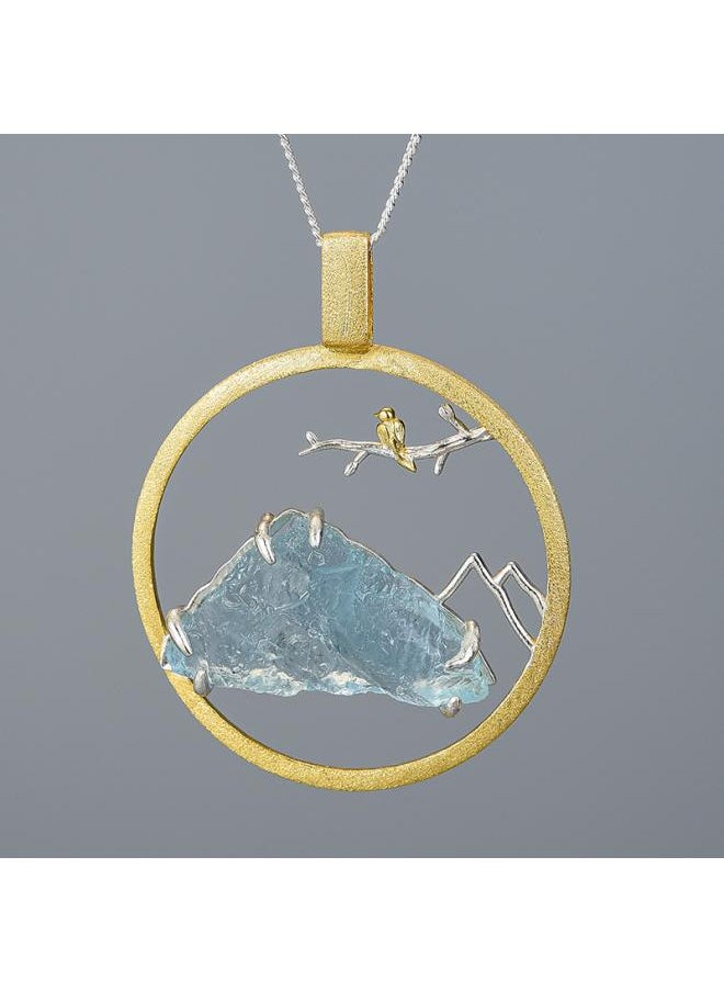 Antique Birds And Flowers Aquamarine Original Stone Sterling Silver S925 Female Pendant Creative Design Data Package - pzsku/Z89FD4D2E2AB23D74C31EZ/45/_/1733233483/97382e00-a25f-49d2-a739-360fc60dc77e