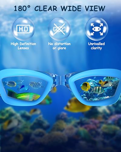 Hurdilen Kids Swim Goggles, Swimming Goggles for Kids Toddlers 3-14 with Swim Cap, Nose Clip, Nose Bridge, Ear Plugs - Image 4