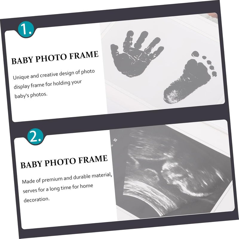 LABRIMP Picture Frame for Newborns and Infants Pvc Keepsake Photo Display Frame Handprint and Footprint White 31x21cm for Shower and Nursery Decor - Image 4