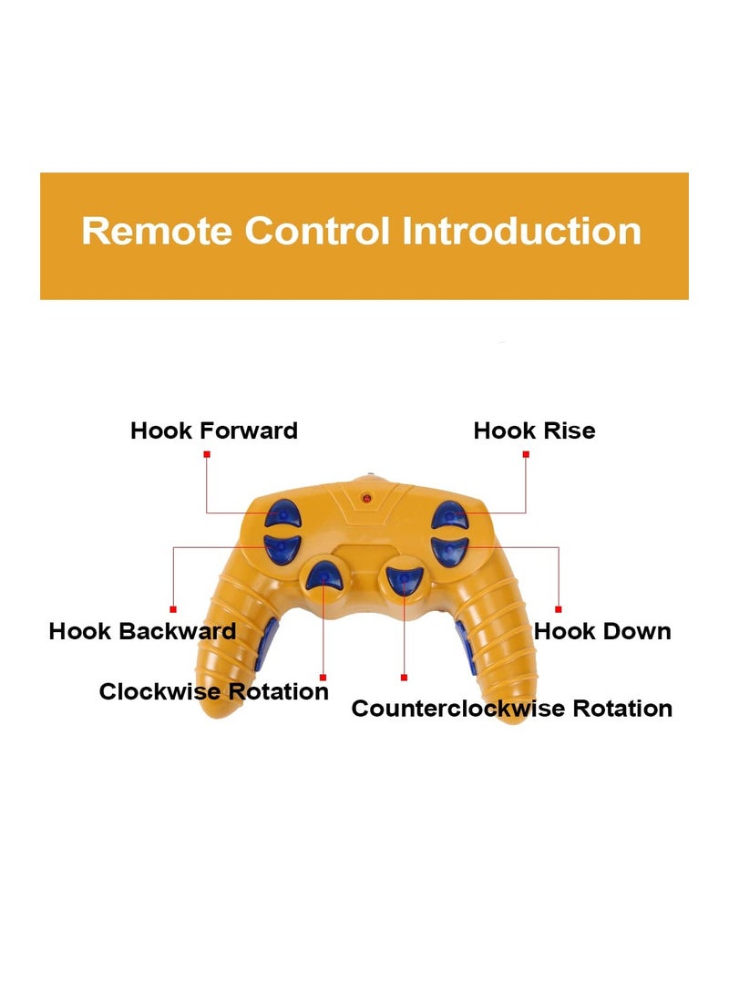 Zikra Remote Control Crane Toy 6 Channel for Kids, 50.4 inch RC Tower Crane with LED Lights & Sounds, 680° Rotation Lift Construction Vehicles, Excavator RC Construction Toy for Ages 4,5,6,7,8 Boys & Girls - Image 5