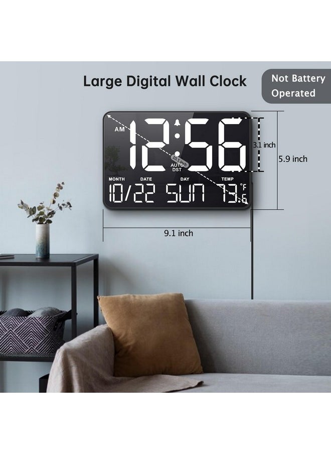 Soobest Soobest Large Display Digital Wall Calendar Clock with Date Day of Week, Alarm Clock for Bedroom Desk, Timer for Home Gym Workout 6 Dimmer Auto DST 12/24hr with Remote and Temperature(White)  - Image 1
