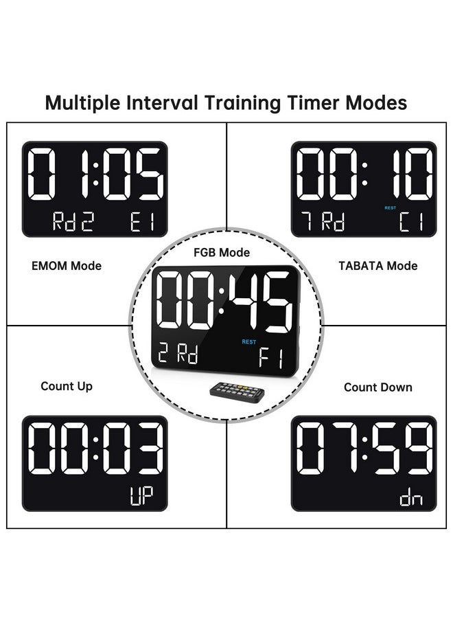 Soobest Soobest Large Display Digital Wall Calendar Clock with Date Day of Week, Alarm Clock for Bedroom Desk, Timer for Home Gym Workout 6 Dimmer Auto DST 12/24hr with Remote and Temperature(White)  - Image 4