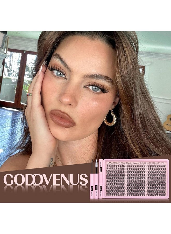Goddvenus Lash Clusters Kit Wispy Eyelash Clusters Lashes Natural DIY Lash Extension Kit 10-16mm Cluster Eyelash Extensions Kit 300pcs C Curl Individual Lashes Cluster Eyelashes for Eyelash Extension Goddvenus - Image 2