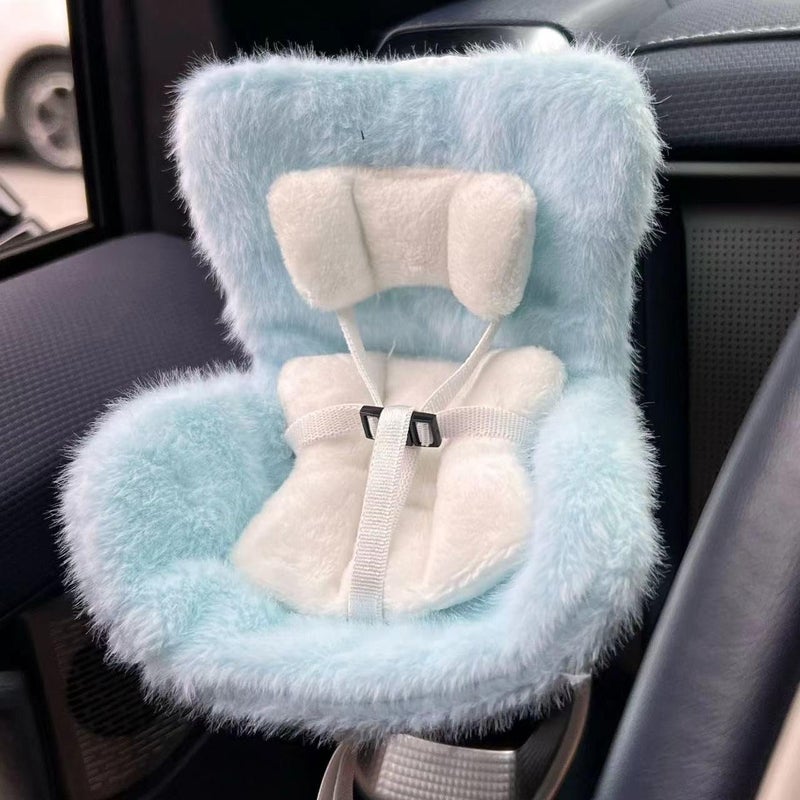 SwiftServ Doll Car Seat for 38 inch Figures Fits Character Plushes Blind Box Dolls Vinyl Collectibles Includes Air Vent Clip Desktop Stand Cute Car Ornament for Collectors Blue - Image 2