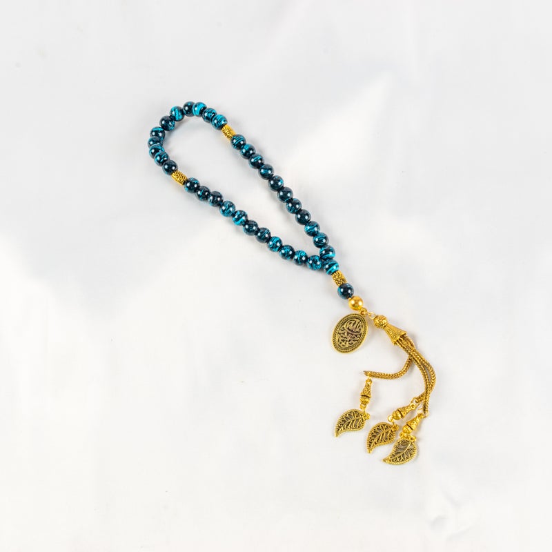 Black Blue Alabaster Stone Prayer Bead of 33 Beads - Image 1