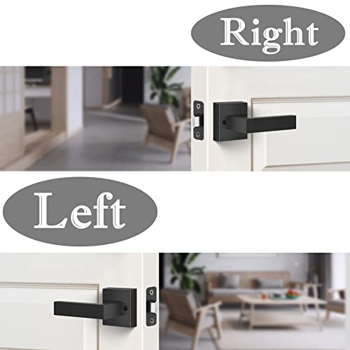 voxmude Front Door Handle Heavy Duty, Single Cylinder Modern Exterior Door Handle with Entrance Passage Lever, Interior Lever Reversible for Right and Left Sided Doors, Lower Half Grip (Matte Black) - Image 3