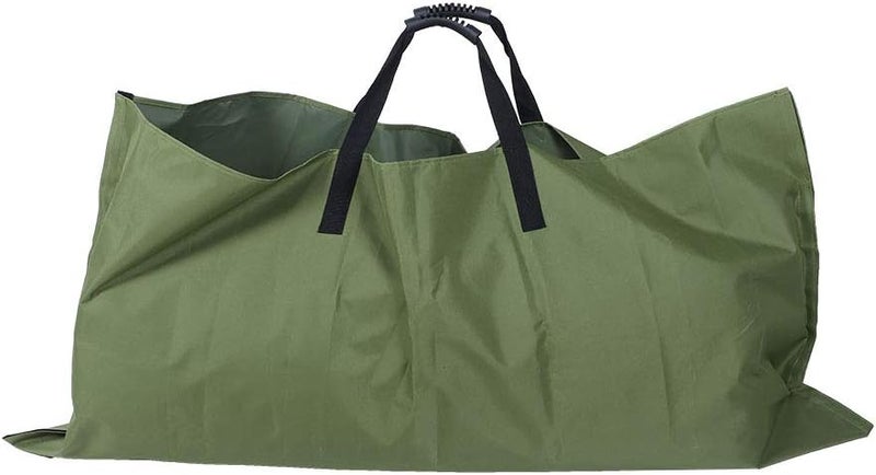 كيس نفايات ساحة كبير قابل للطي من قماش أكسفورد الأخضر لحصيرة تخزين الأوراق - Image 4