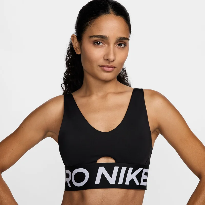 Nike Black Women's Pro Indy Plunge Medium-Support Sports Bra for Women | Best Price UAE