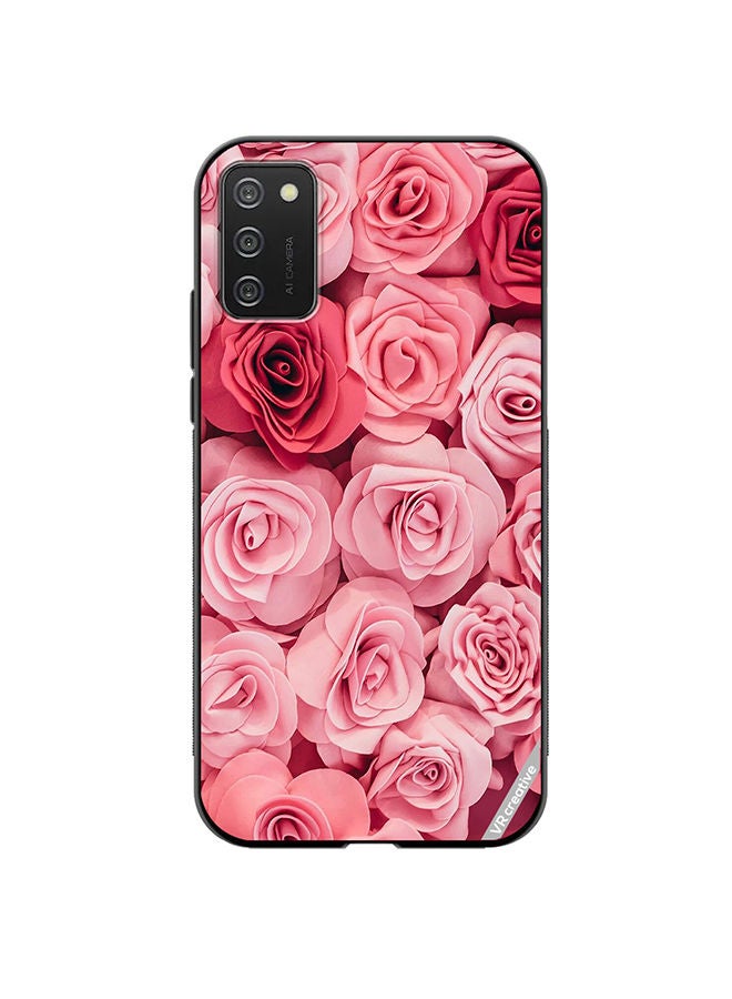 VR CREATIVE Protective Case Cover For Samsung Galaxy A03s Pink Rose Flowers Design Multicolour - Image 1