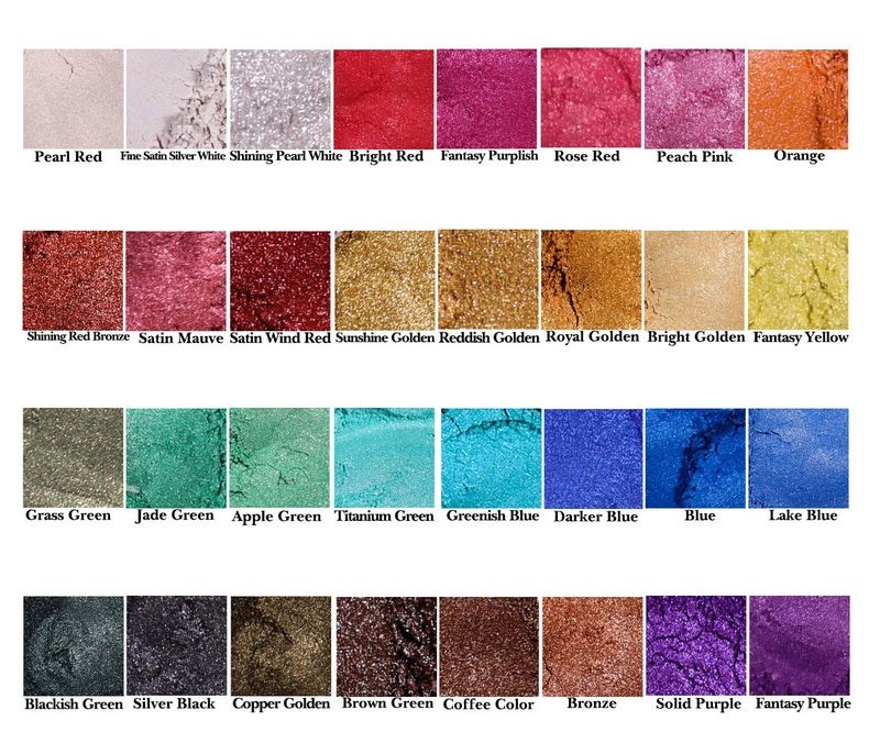 SEISSO Mica Powder for Epoxy Resin, 32 Colors, 0.18 oz(5g) Bottles Mica Pigment Powder for Lip Gloss, Soap Making, Bath Bomb, Art Crafts, Resin Dye, Nails - Image 2