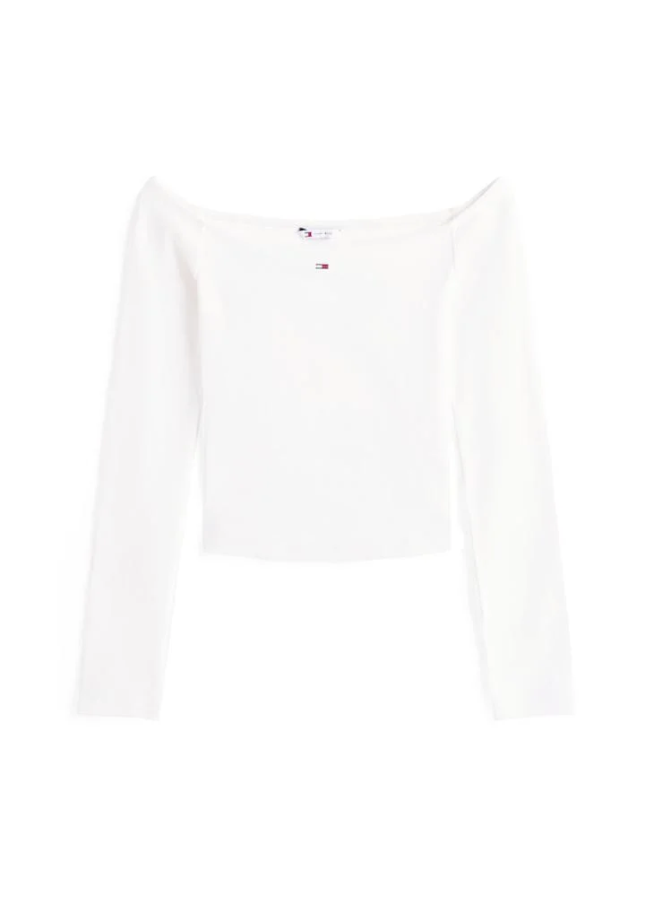 تومي جينز بلوزة بكتف مكشوف أساسية