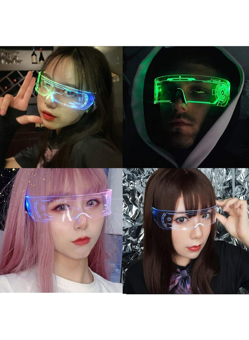 لارافيل نظارات شمسية باضاءة LED بـ7 الوان و4 اوضاع، نظارات سايبربانك لحفلات الهالوين والحفلات التنكرية للبالغين - Image 4