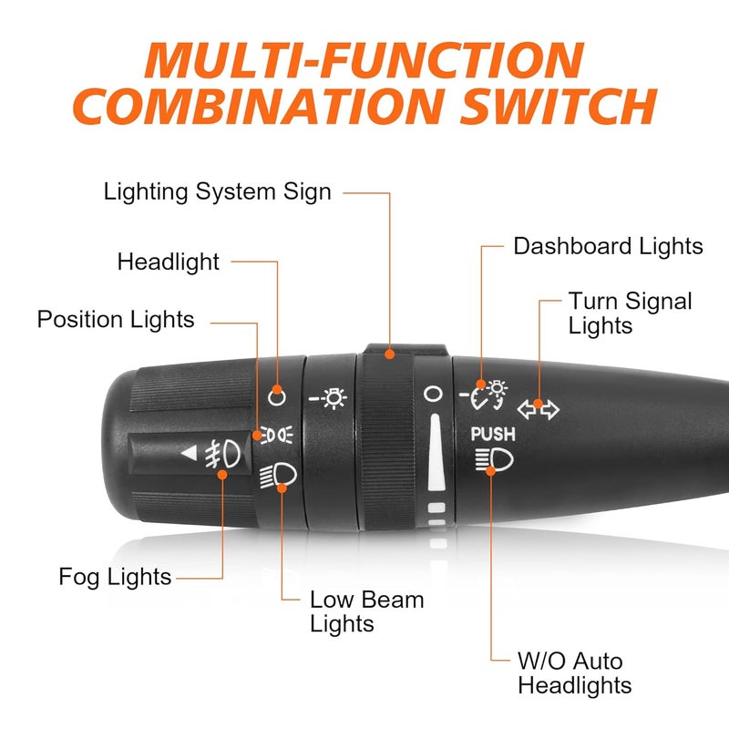 BASIKER Multifunction Turn Signal Switch Control Compatible with 2007-2017 Jeep Wrangler Compass PT Cruiser Grand Cherokee Commander Dodge Journey, Chrysler 200, Replaces# CBS-1703, Without Auto Headlight - Image 4