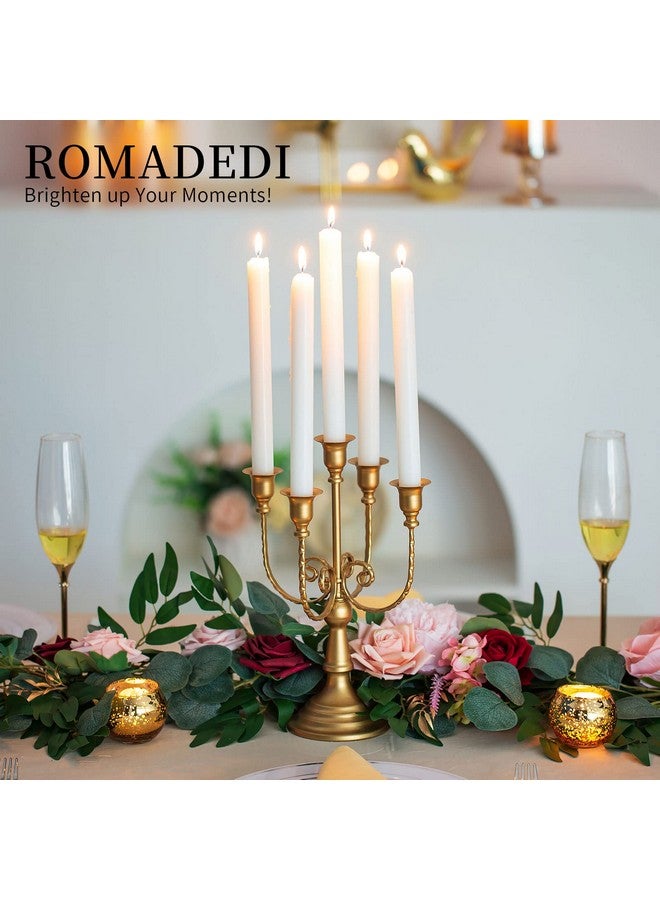 Romadedi حامل الشموع رومادي دي كندلبرارا الذهبية - 5 ذراع 11.8" حامل شموع زفاف لمركز طاولة حفلة موضوعية لتزيين غرفة الطعام عيد ميلاد عطلة عيد الميلاد، مجموعة من 6 - Image 4