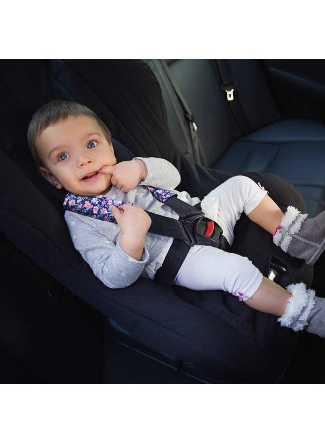 SWESEN Baby Car Seat Belt Covers, Floral Stroller Seat Strap Covers, Car Seat Straps Shoulder Pads for Girls Boys, Minky Seat Belt Protectors for Car Seats/Pushchair, for Kids Newborn Infants Toddlers - Image 5