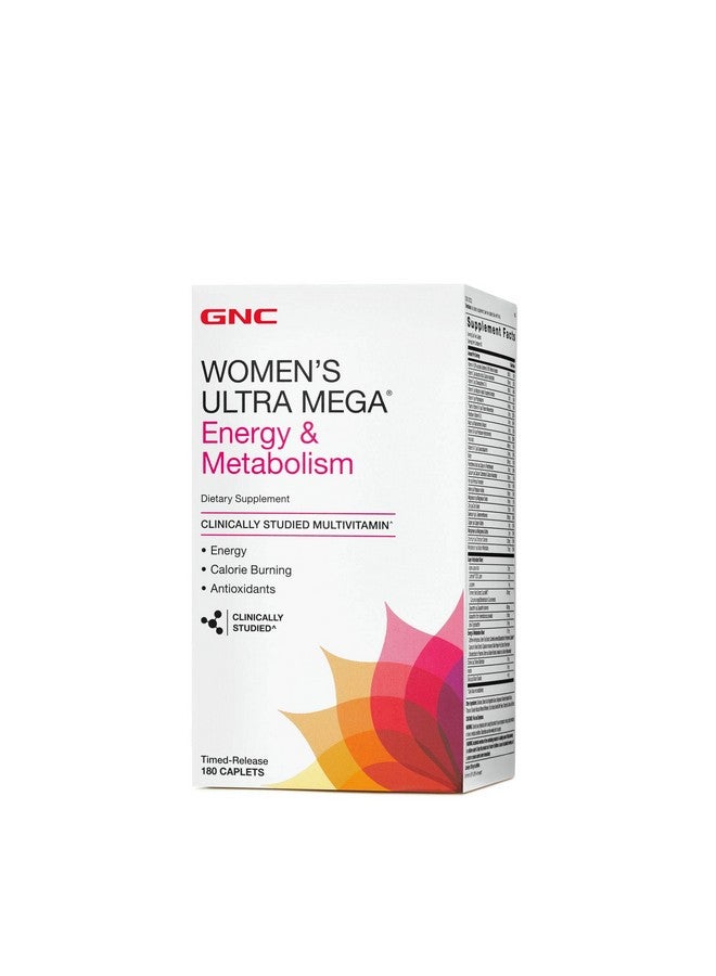 GNC Womens Ultra Mega Energy and Metabolism Multivitamin for Women, 180 Count, for Increased Energy, Metablism, and Calorie Burning - Image 1