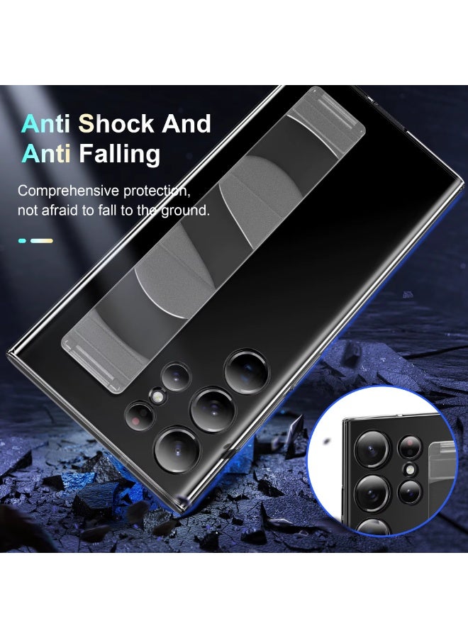 Galaxy S24 Ultra Case with Silicon Wrist Strap – Shockproof, Anti-Fingerprint, Slim Protective Cover - Black - Image 2