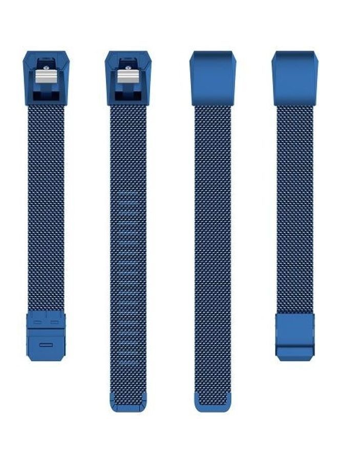 NIBEMINENT Watch Button Mesh Metal Replacement Strap Watchband For Fitbit Alta/Alta HR/ACE Size:L Dark Blue - Image 5