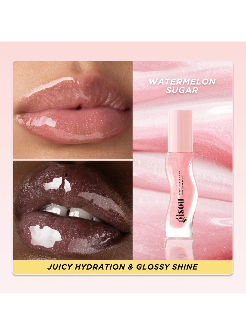 GISOU Honey Infused Lip Oil Watermelon Sugar, 8ml - Image 2