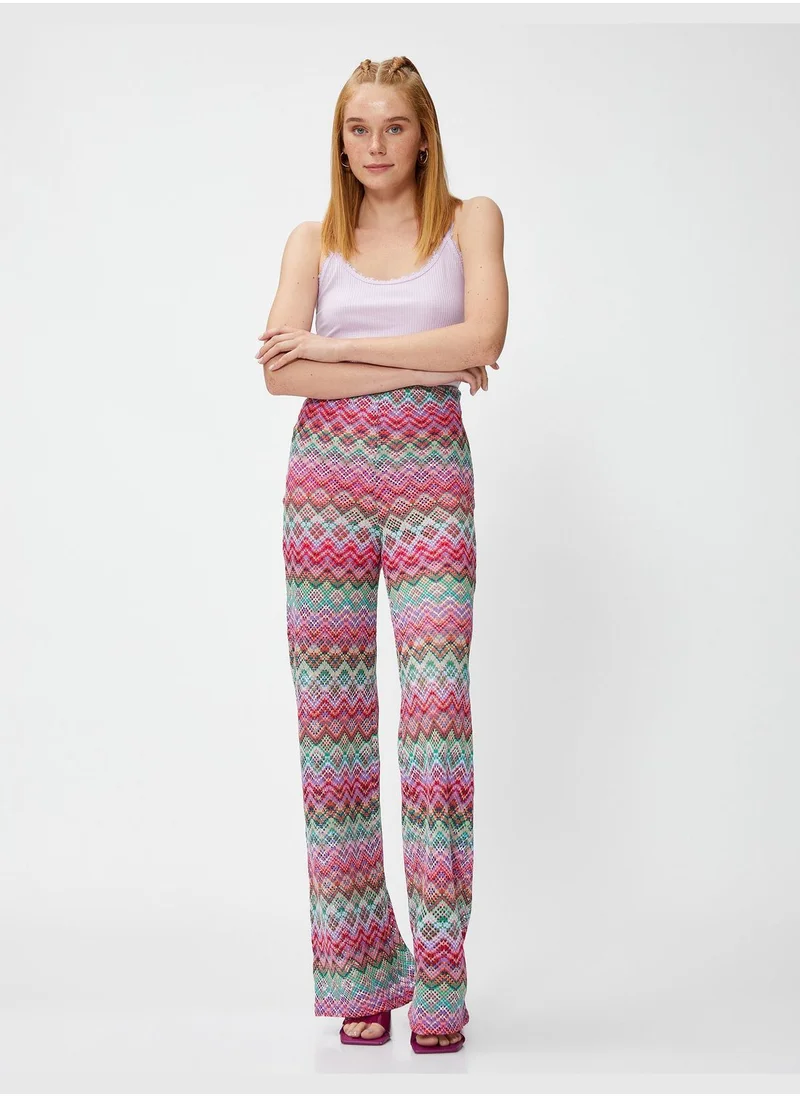 KOTON Crochet Palazzo Trousers