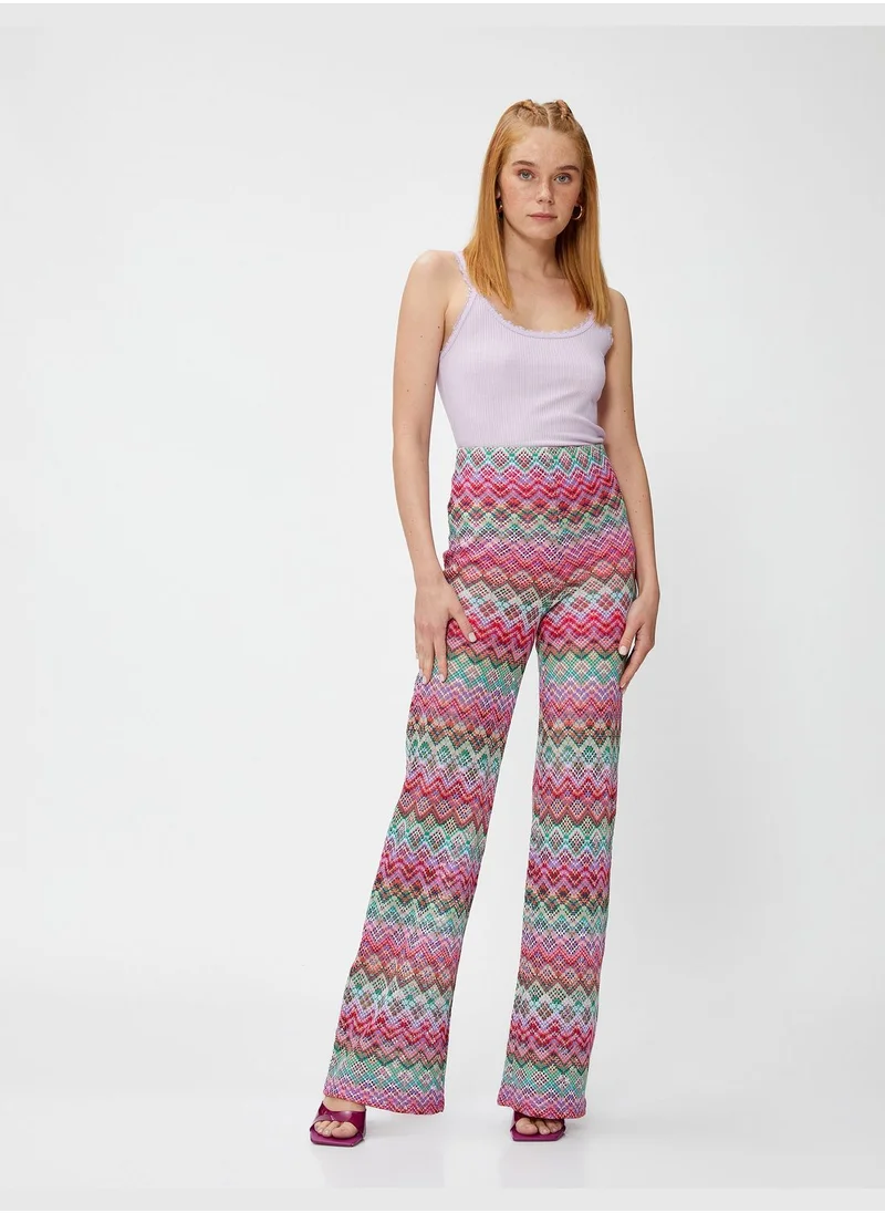 كوتون Crochet Palazzo Trousers