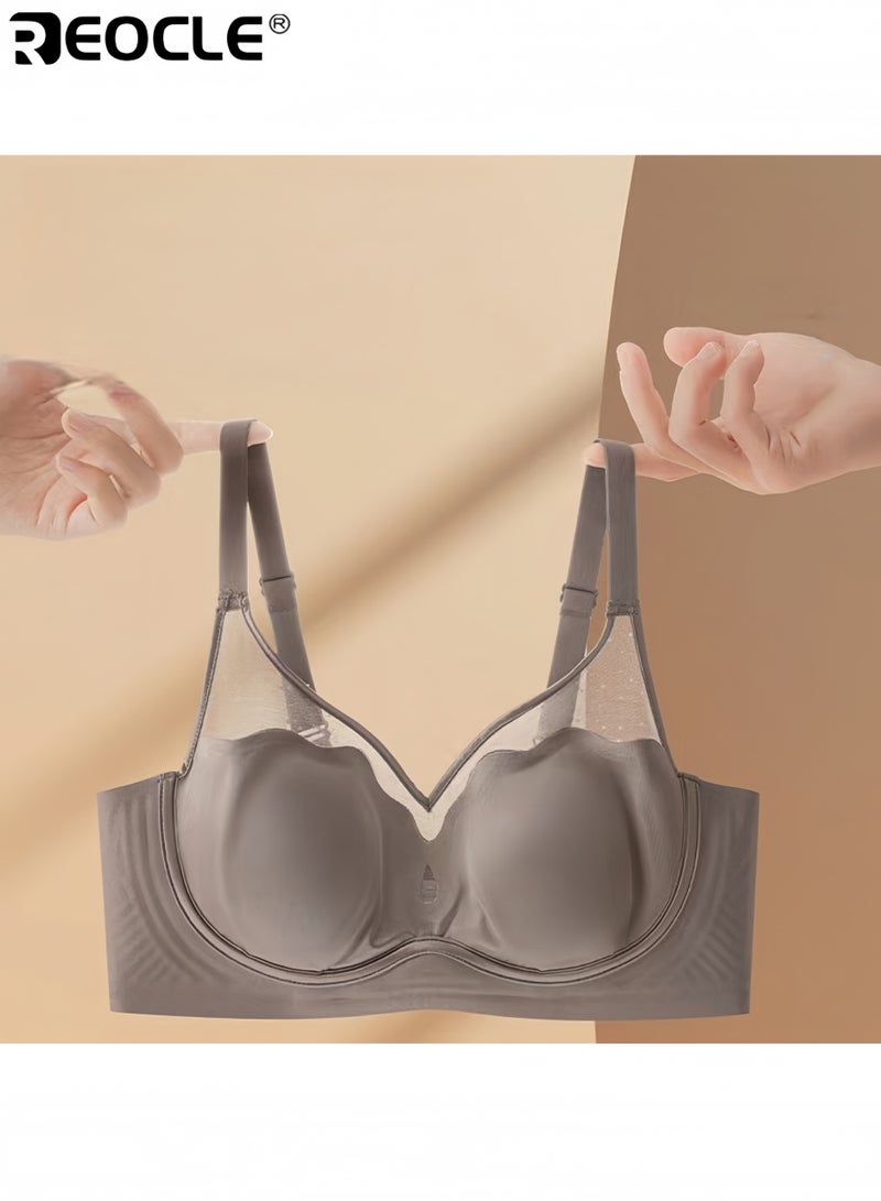 REOCLE Women's Lace-Accented Wireless Bra with Adjustable Straps Comfortable Padded Bra for Daily Wear Casual & Elegant Outfits - Image 2