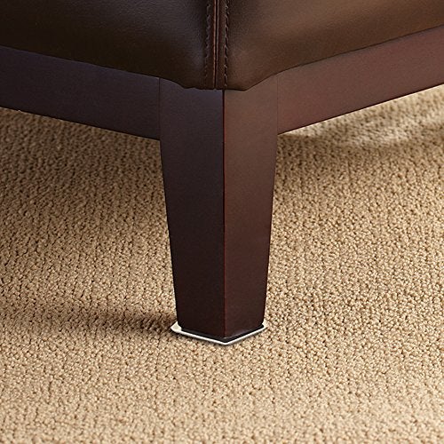 Super Sliders 5 Inch Square Corner Plastic Reusable Furniture Sliders for Carpeted Floors, Durable Foam Pad Surface for Secure Grip (4 Pack, Beige) - Image 5