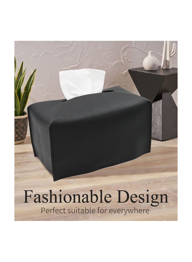 Arabest Decorative PU Leather Tissue Box Holder,  Tissue Box Organizer for Bathroom Vanity Countertop, Night Stand, Bedroom Dresser, Office Desk, Car .  - Image 5