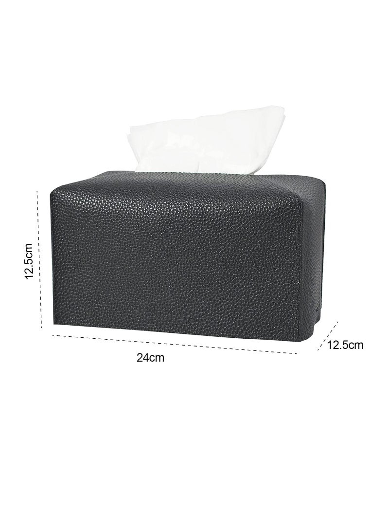Arabest Decorative PU Leather Tissue Box Holder,  Tissue Box Organizer for Bathroom Vanity Countertop, Night Stand, Bedroom Dresser, Office Desk, Car .  - Image 2