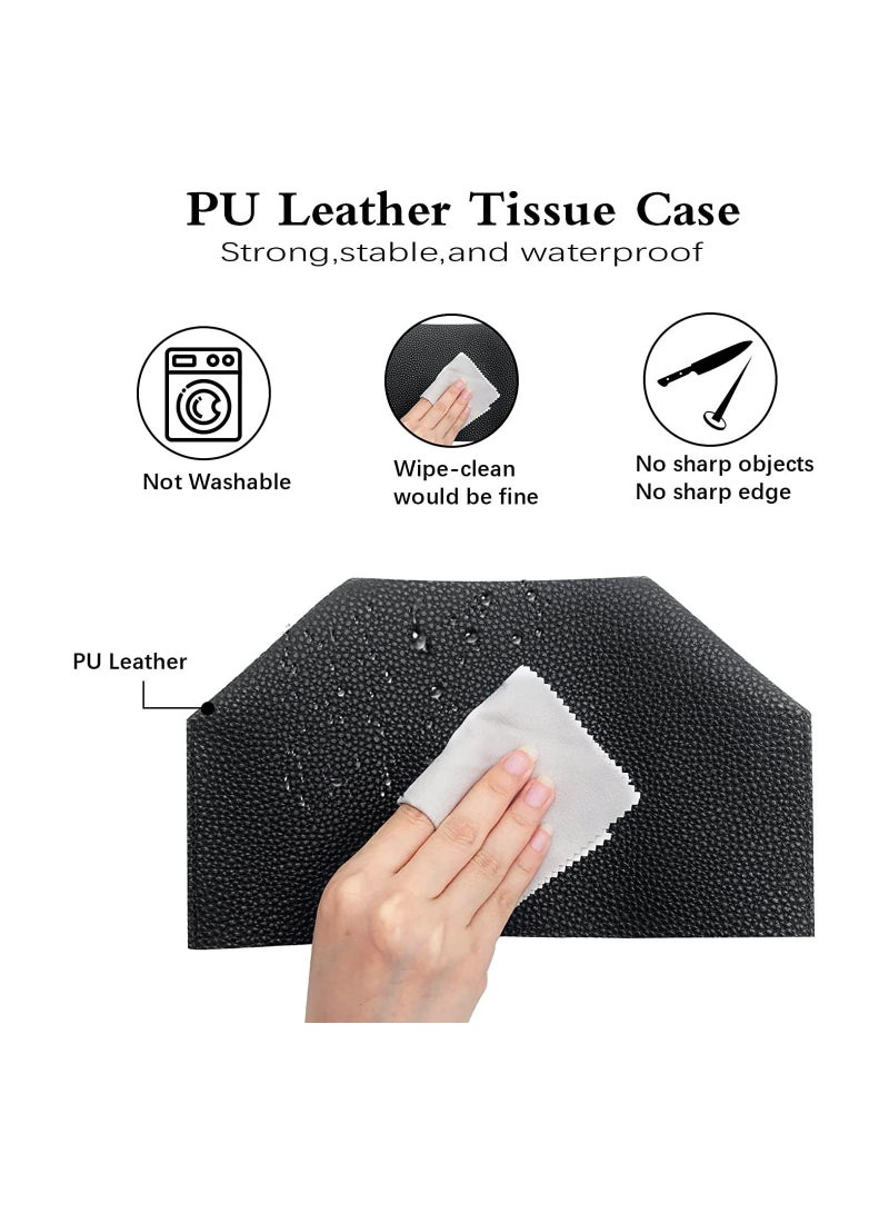 Arabest Decorative PU Leather Tissue Box Holder,  Tissue Box Organizer for Bathroom Vanity Countertop, Night Stand, Bedroom Dresser, Office Desk, Car .  - Image 4