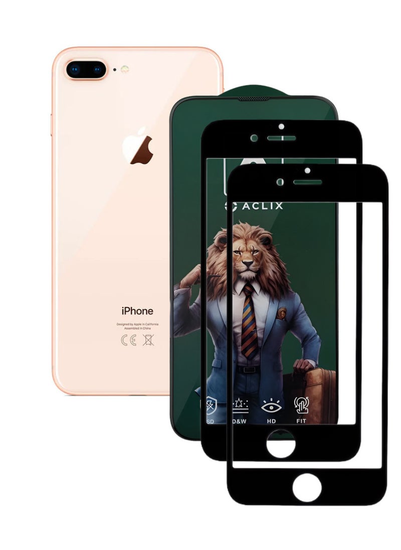 ACLIX 2 Pieces Antistatic ESD Dustproof Premium Quality High Definition Anti-Spy Privacy Tempered Glass Screen Protector Designed For  iPhone 8 Plus - Image 1