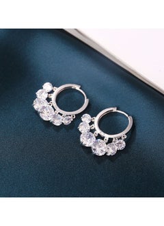 Silver Tone Zirconia Stud Earrings