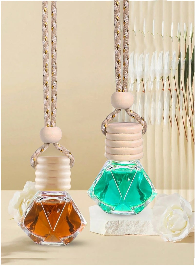 مجيد زجاجات معطر جو للسيارة، رائحة خفيفة تدوم طويلاً، قلادة زيت عطري للسيارة (زجاجتان مملوءتان) - Image 1