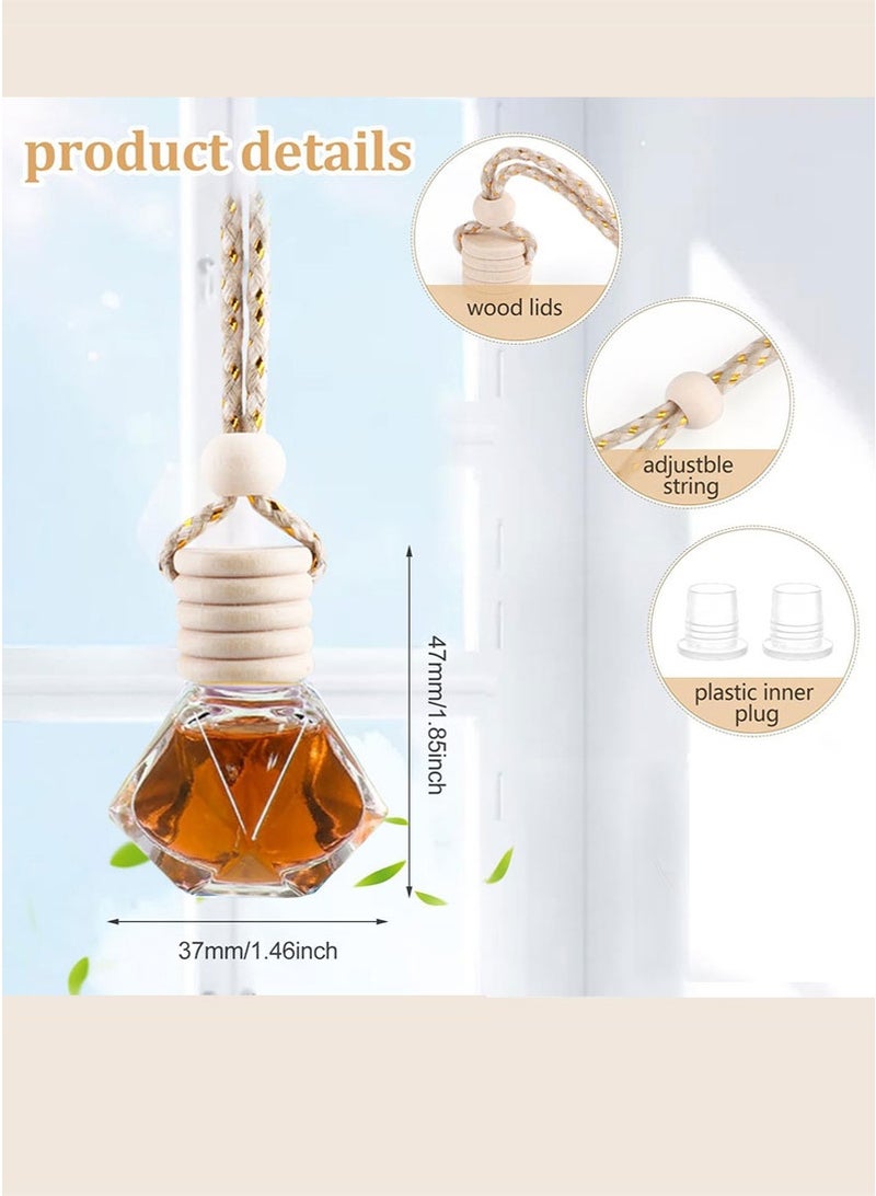 مجيد زجاجات معطر جو للسيارة، رائحة خفيفة تدوم طويلاً، قلادة زيت عطري للسيارة (زجاجتان مملوءتان) - Image 4