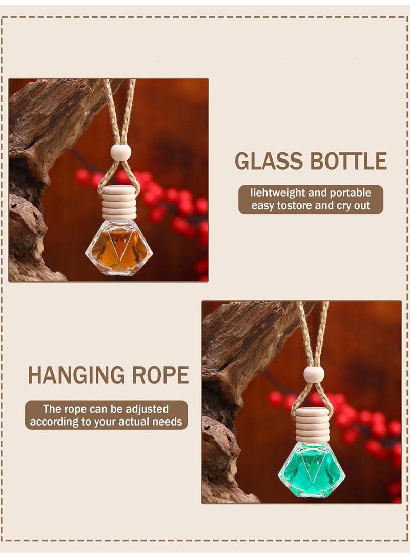مجيد زجاجات معطر جو للسيارة، رائحة خفيفة تدوم طويلاً، قلادة زيت عطري للسيارة (زجاجتان مملوءتان) - Image 3