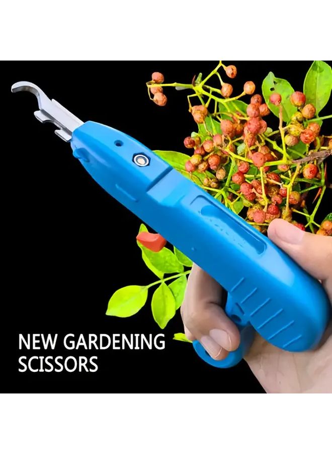 Blue Heavy Duty Gardening Scissors Long Blade Non Slip Grip Ergonomic For Fruit Floral - Image 2
