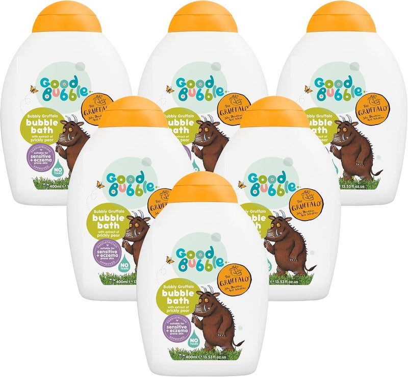 Good Bubble Gruffalo Bubble Bath with Prickly Pear Multipack 6x400ml TearFree Baby Bubble Bath for Sensitive EczemaProne Skin SulphateFree Bubble Bath for Toddlers