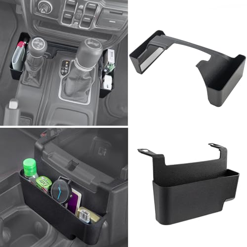 PIMCAR 2-Piece Upgrade Tray Organizer Set for Jeep Wrangler JL/JLU (2018-2025) & Gladiator JT (2020-2025) - Gear Shift Side and Center Console Hanging Storage Box, Durable Interior Accessories - Image 1
