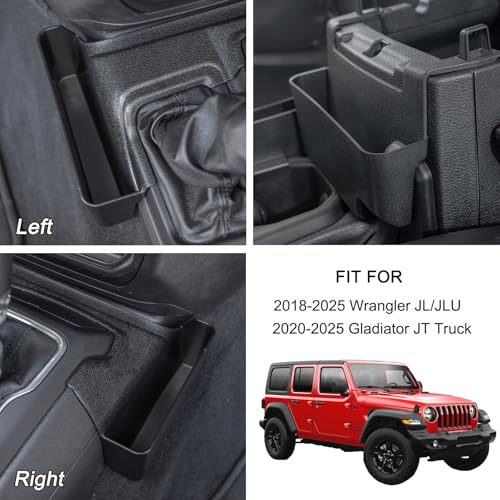 PIMCAR 2-Piece Upgrade Tray Organizer Set for Jeep Wrangler JL/JLU (2018-2025) & Gladiator JT (2020-2025) - Gear Shift Side and Center Console Hanging Storage Box, Durable Interior Accessories - Image 2