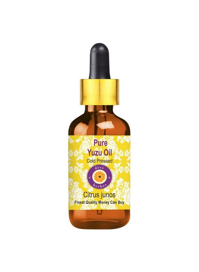 Deve Herbes Pure Yuzu Oil (Citrus junos) with Glass Dropper | Cold Pressed | Natural | Undiluted | For Diluting Essential Oils | For Skin & Massage | Men & Women | 30ml - Image 1